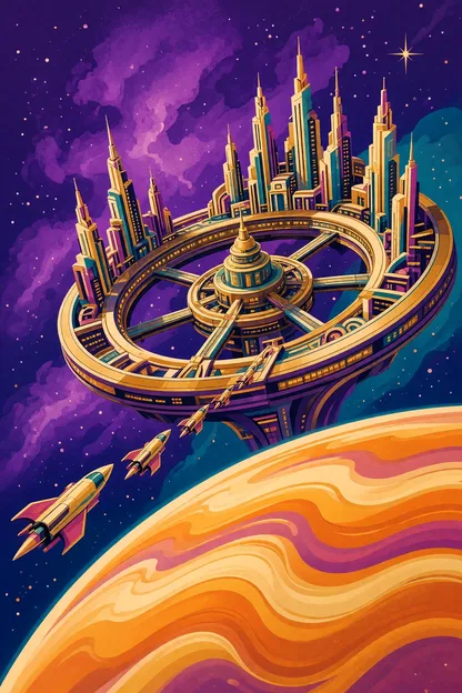 Halo Station, the jewel in orbit travel poster