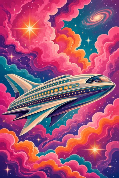 The Rose Nebula, a luxury star-cruise travel poster
