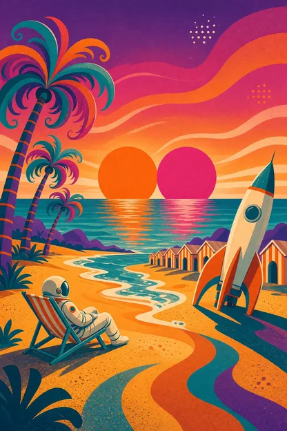 Sola, twin-sun shores travel poster
