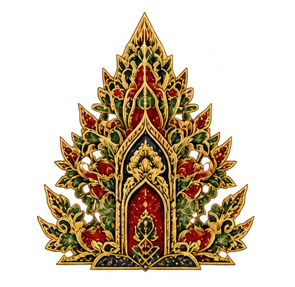 the gunungan, the tree of life that changes scenes in a shadow play
