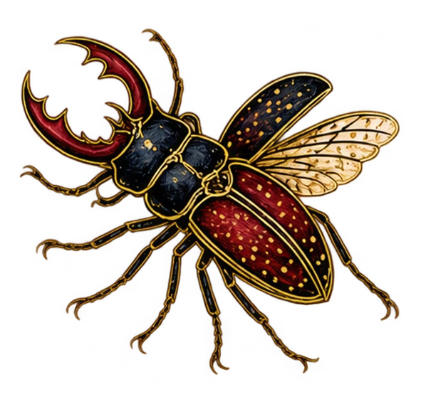 stag beetle, a meadow flier